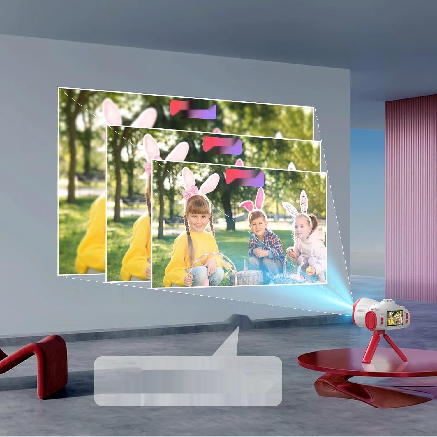 CHAKEYAKE Dziecięcy Aparat z Funkcją Projekcji, Kamera Cyfrowa 1080P