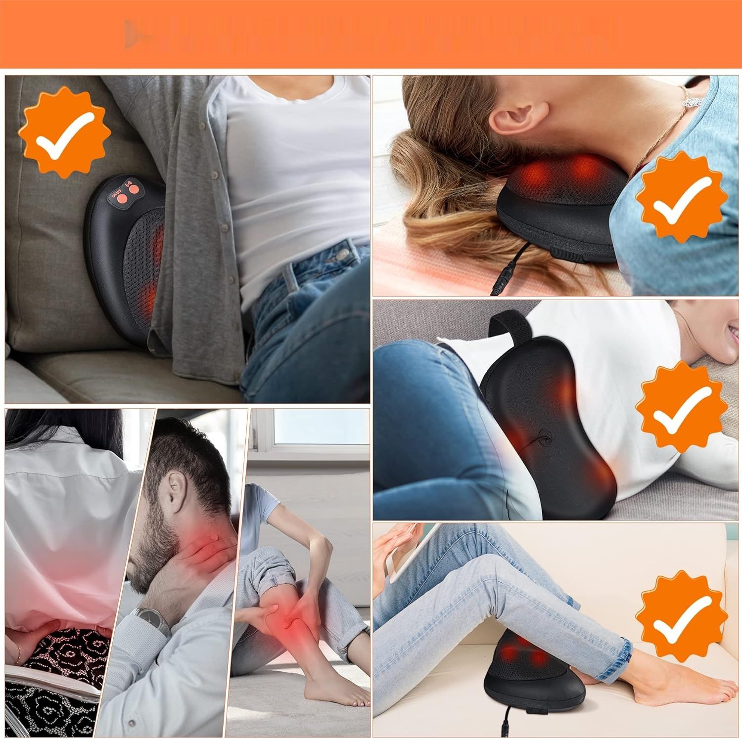 Masażer Shiatsu Poduszka do Masażu Szyi, Ramion i Pleców