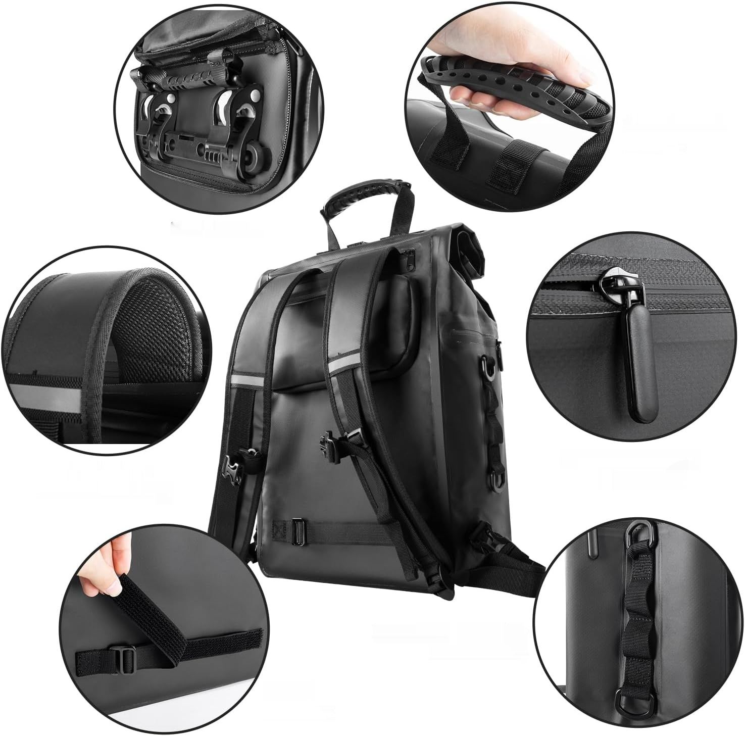 JASCOPRO 3 w 1 Torba Rowerowa, 25-32 L Wodoodporna Torba Rowerowa
