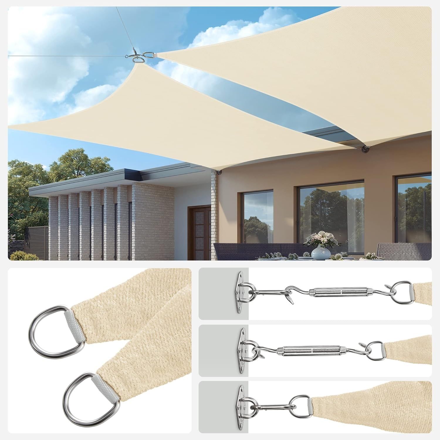SONGMICS żagiel przeciwsłoneczny, 3 x 5 m