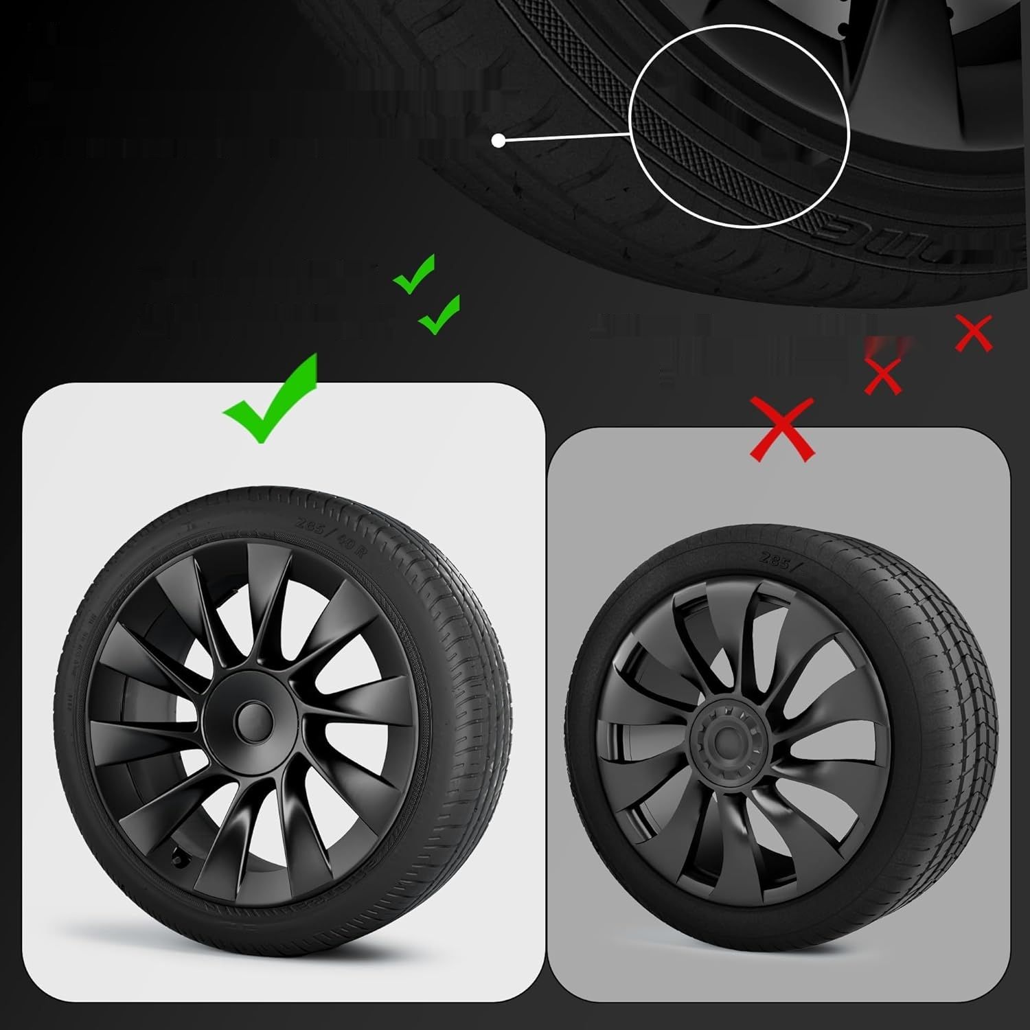 EVOOOR Tesla Model Y 20-calowe Ochronne Listwy na Felgi