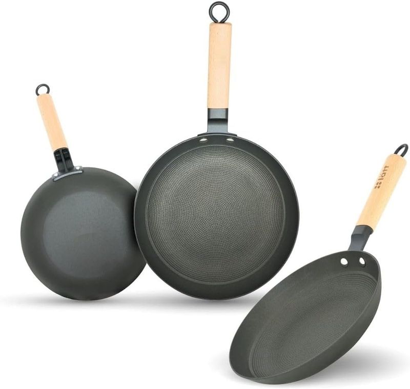 Zestaw Patelni Żeliwnych Nieprzywierających – Zestaw 3 Patelni 20-24-28 cm