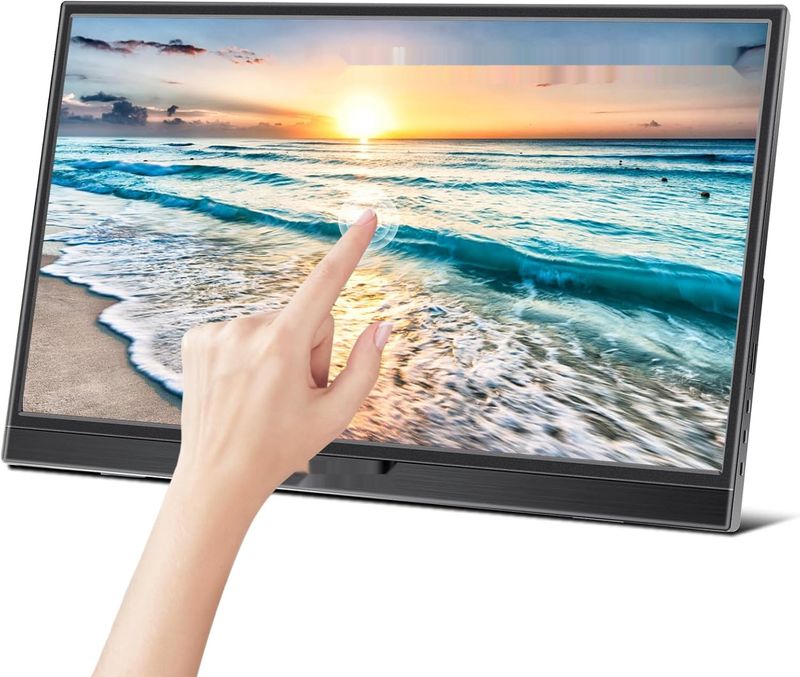 Thinlerain 15 cali przenośny monitor dotykowy USB C 1920 x 1080p IPS HDMI