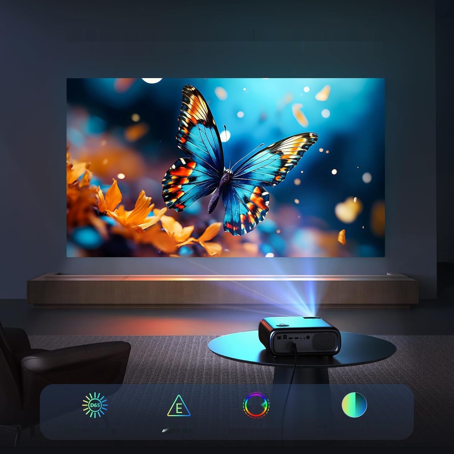 NexiGo PJ40 (Gen 3) Projektor z WiFi i Bluetooth, 1080P Native, 4K