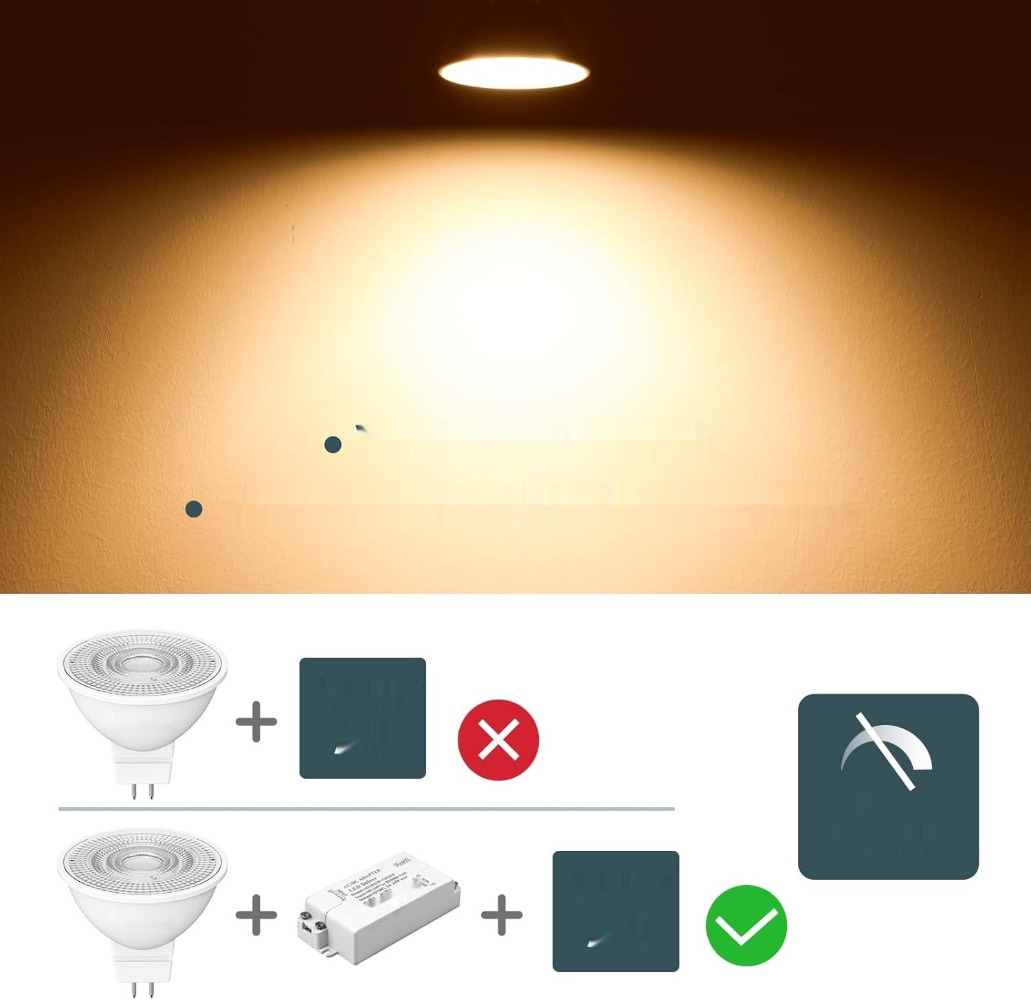 Linkind Żarówka LED GU5.3 MR16, 3.4W, 2700K, Zestaw 10 sztuk