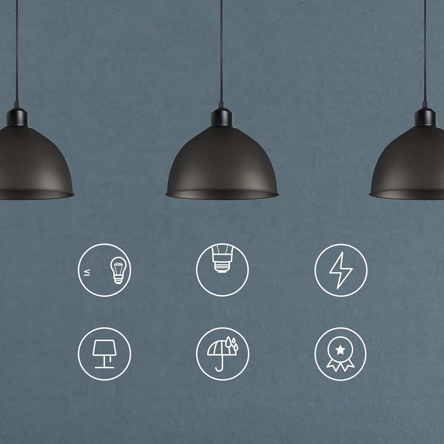 Linkind Oprawka Lampy Metalowej E27, Zestaw 2 sztuk, Czarny.