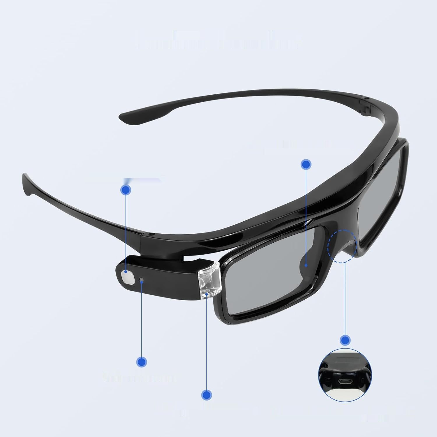 NexiGo okulary 3D DLP-Link, aktywne, kompatybilne z Aurora, Aurora Pro.