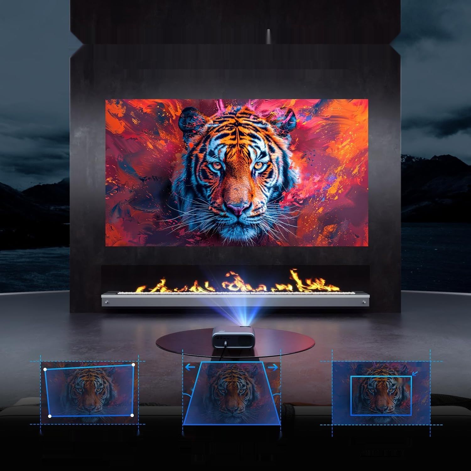 NexiGo PJ40 (Gen 3) Projektor z WiFi i Bluetooth, 1080P Native, 4K
