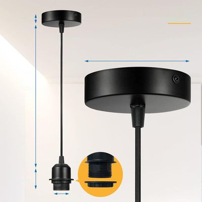 Linkind Oprawka Lampy Metalowej E27, Zestaw 2 sztuk, Czarny.
