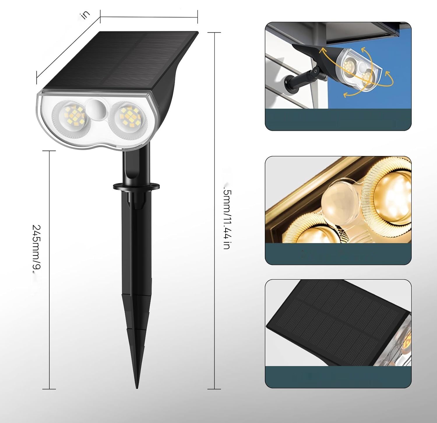 Linkind StarRay Lampy Słoneczne z czujnikiem ruchu, 2 sztuki