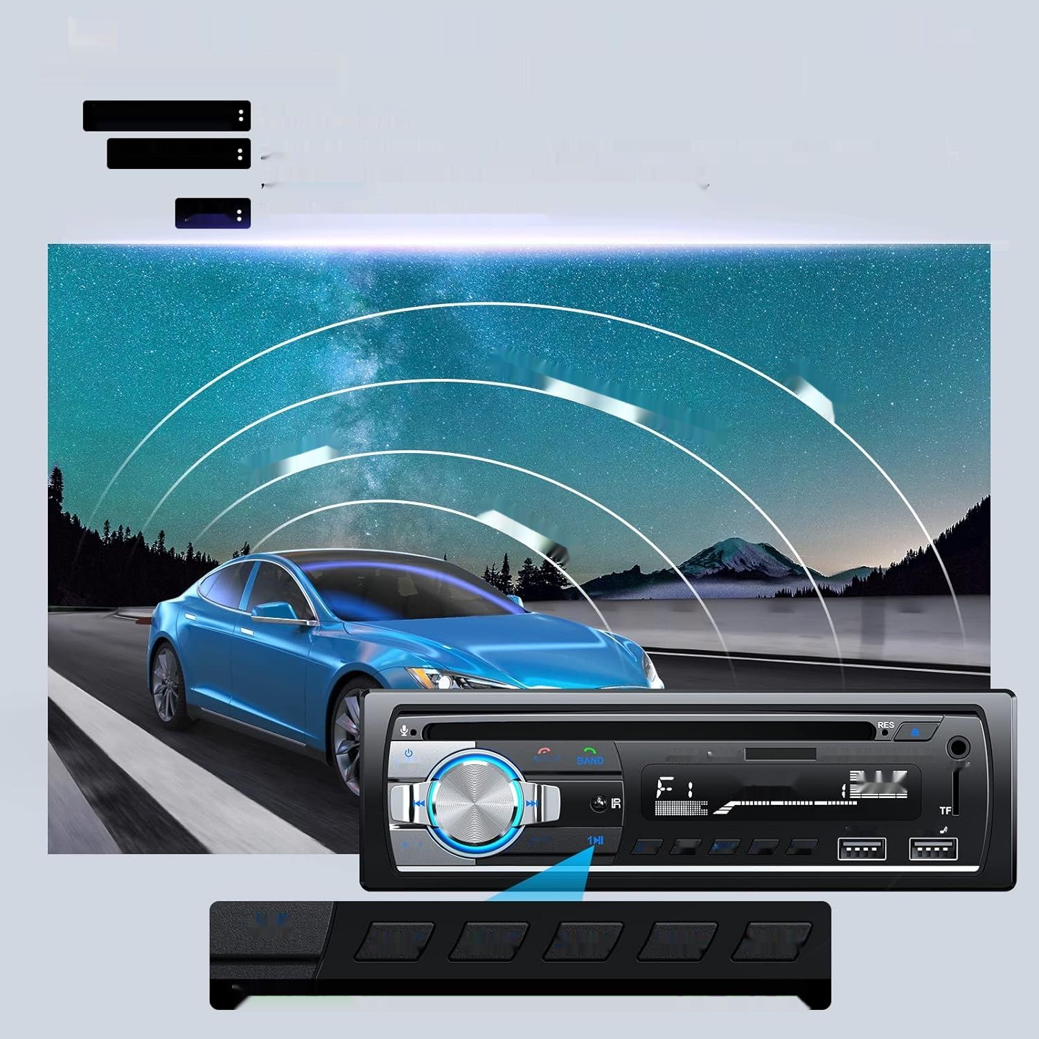 CENXINY Radio Samochodowe z CD Bluetooth RDS 1 DIN Odtwarzacz MP3/Radio FM