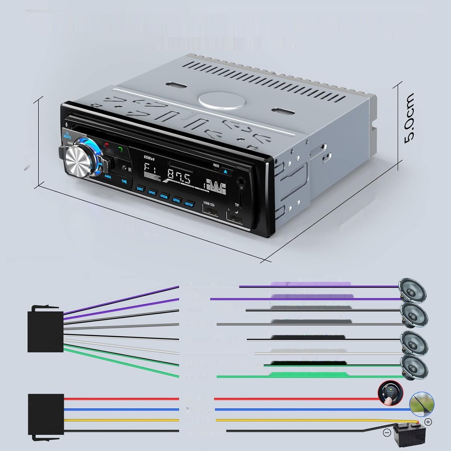 CENXINY Radio Samochodowe z CD Bluetooth RDS 1 DIN Odtwarzacz MP3/Radio FM