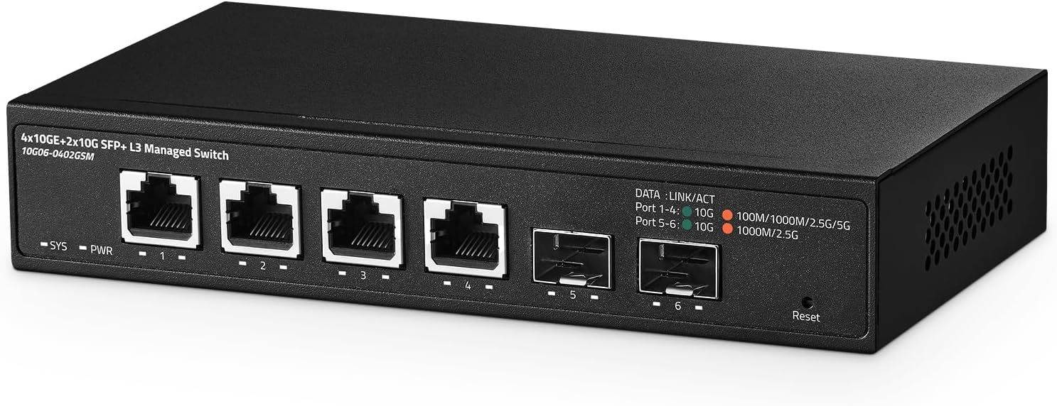 Binardat 6-portowy przełącznik zarządzalny 10 Gigabit