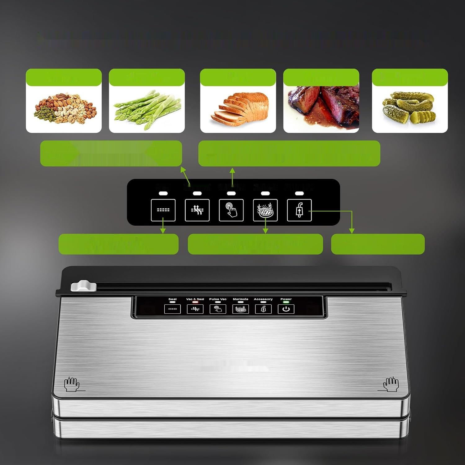 Bonsenkitchen Pakowarka Próżniowa z 5 Trybami, 8 L/Min