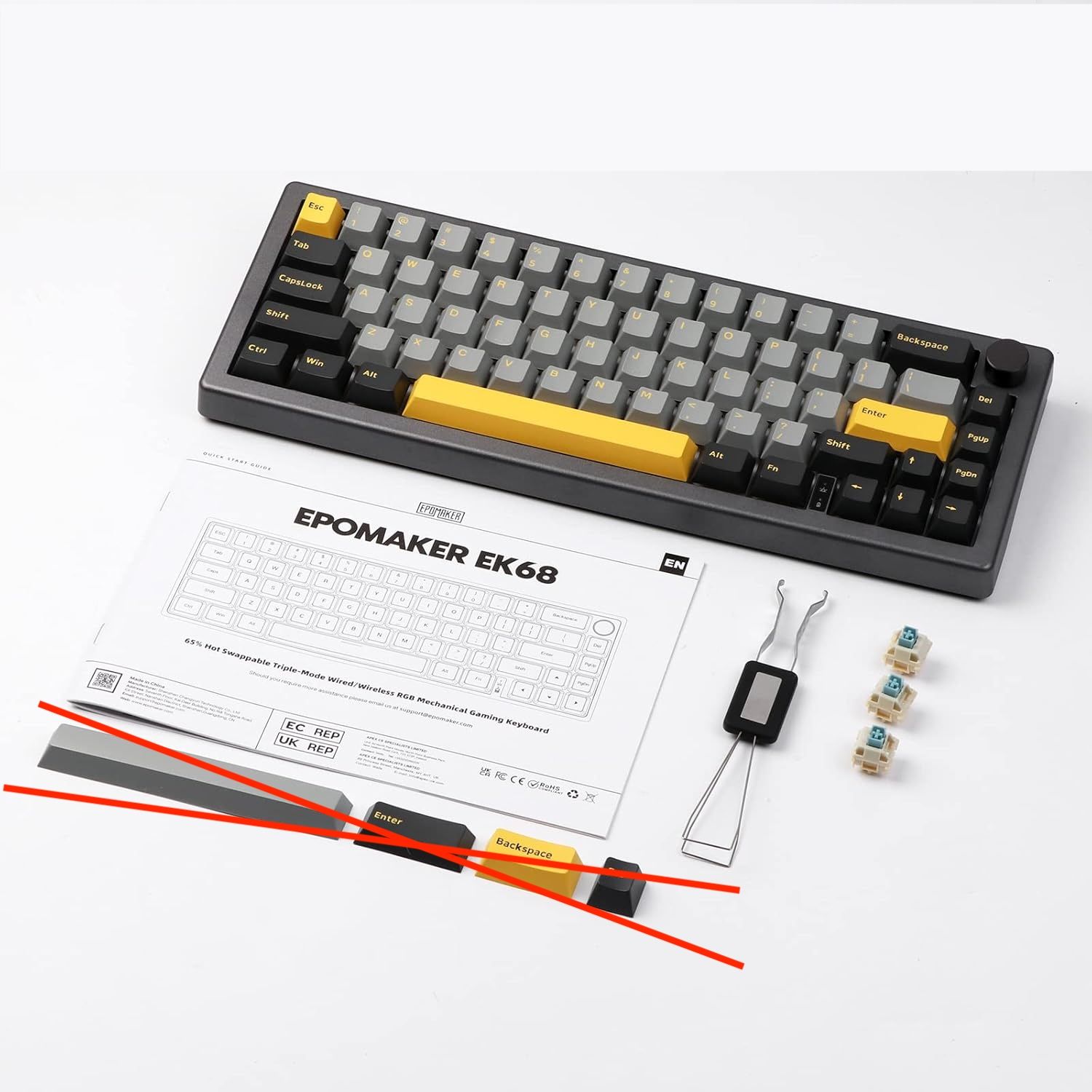 EPOMAKER EK68 Klawiatura Mechaniczna Bluetooth/USB-C