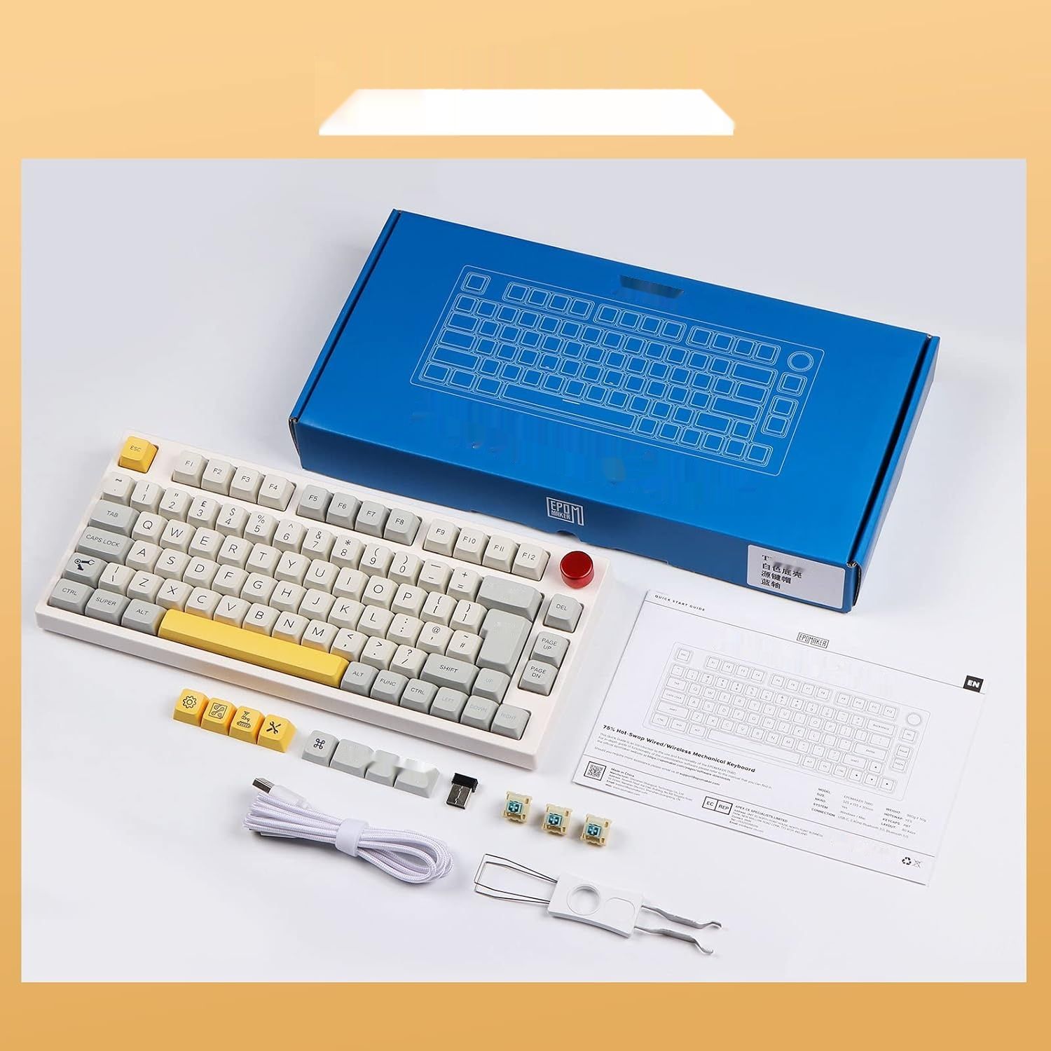 EPOMAKER TH80 Pro Klawiatura Mechaniczna (Theory TH80 ISO, Epomaker Flamingo Switch)