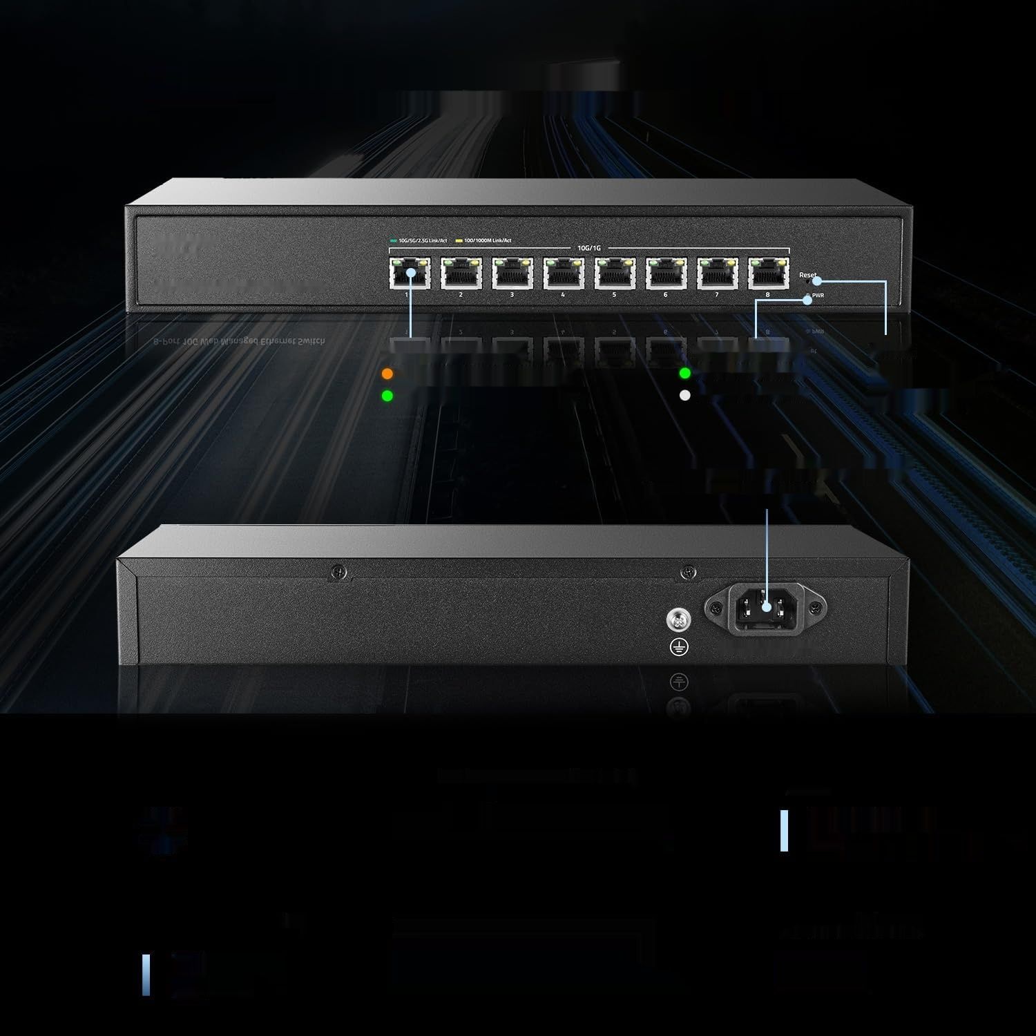MokerLink 8 portów 10 Gigabit Managed Switch