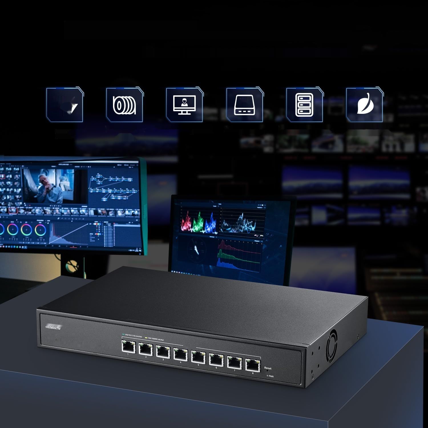 MokerLink 8 portów 10 Gigabit Managed Switch