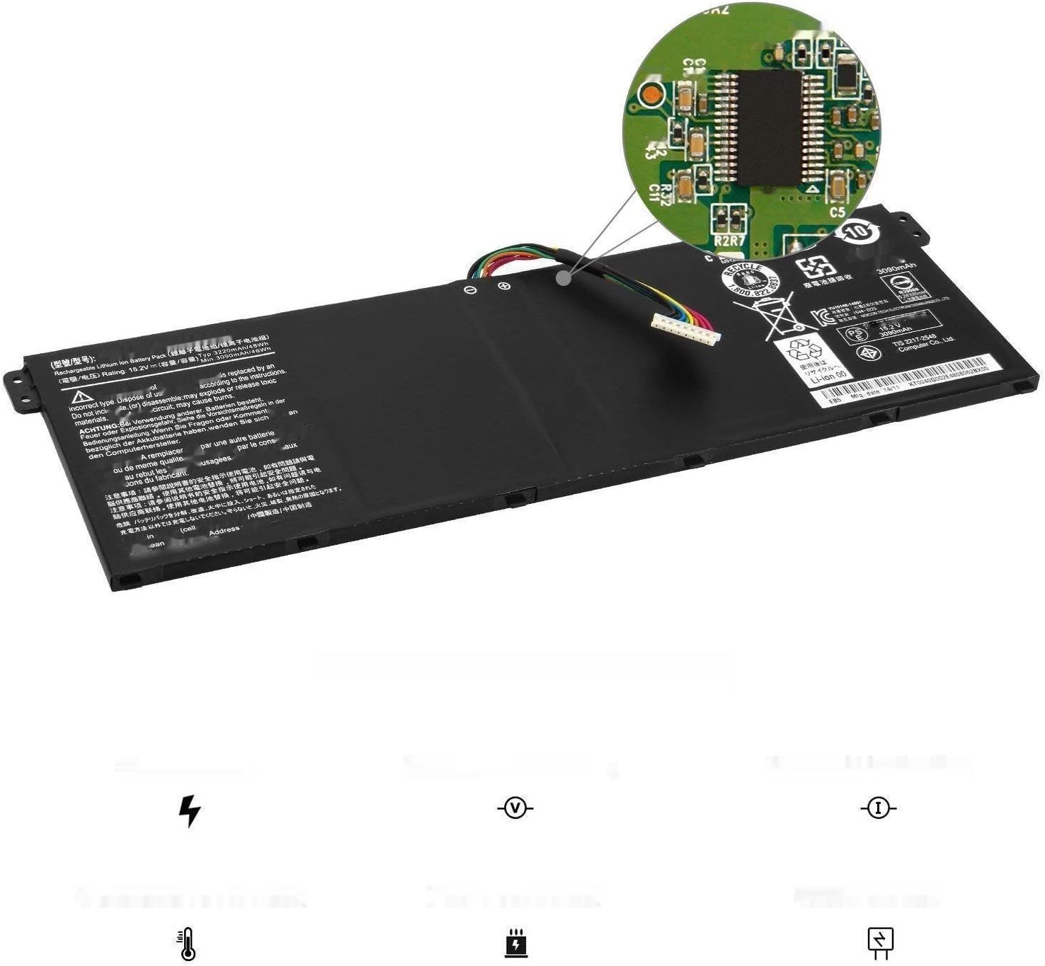 AC14B8K AP14B8K bateria do Chromebook C730 C810 C910 (15.2V 48Wh)