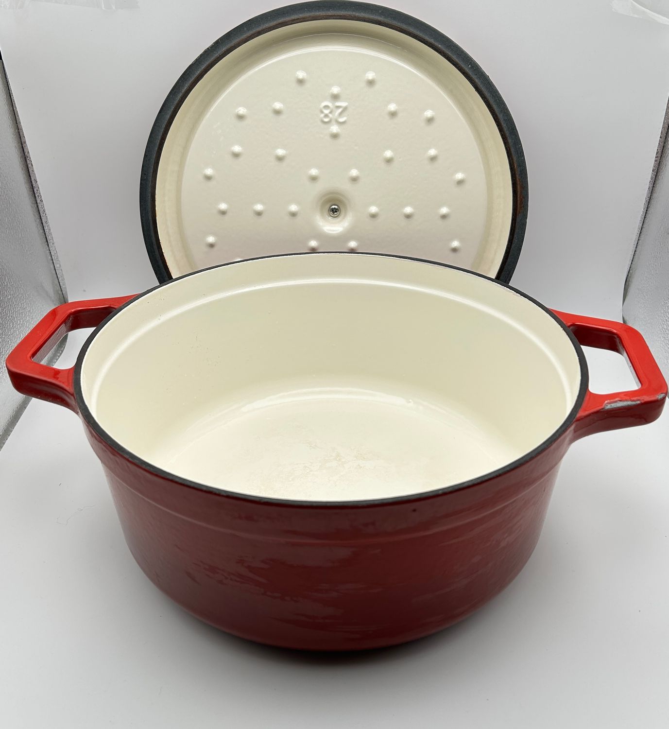 Ottia Żeliwny Garnek - 28 cm Garnek z pokrywką