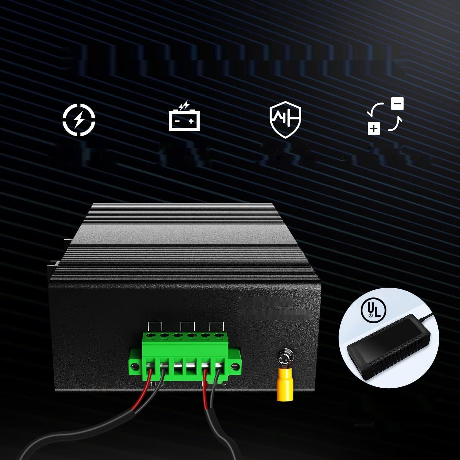 MokerLink 5 portów PoE Gigabit Industrial DIN-Rail Ethernet Switch