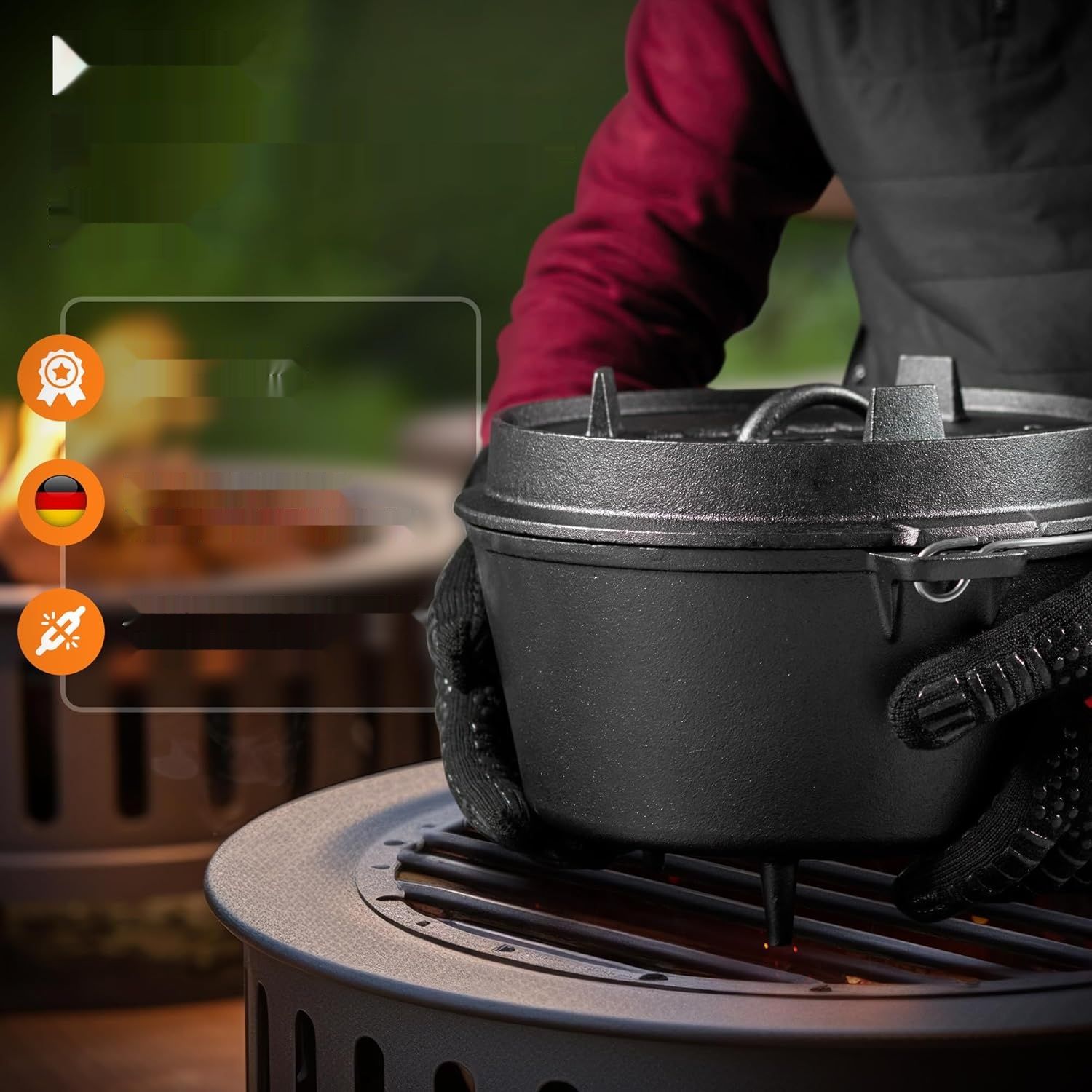BBQ BEN Zestaw do pieczenia w piekarniku holenderskim 9L.
