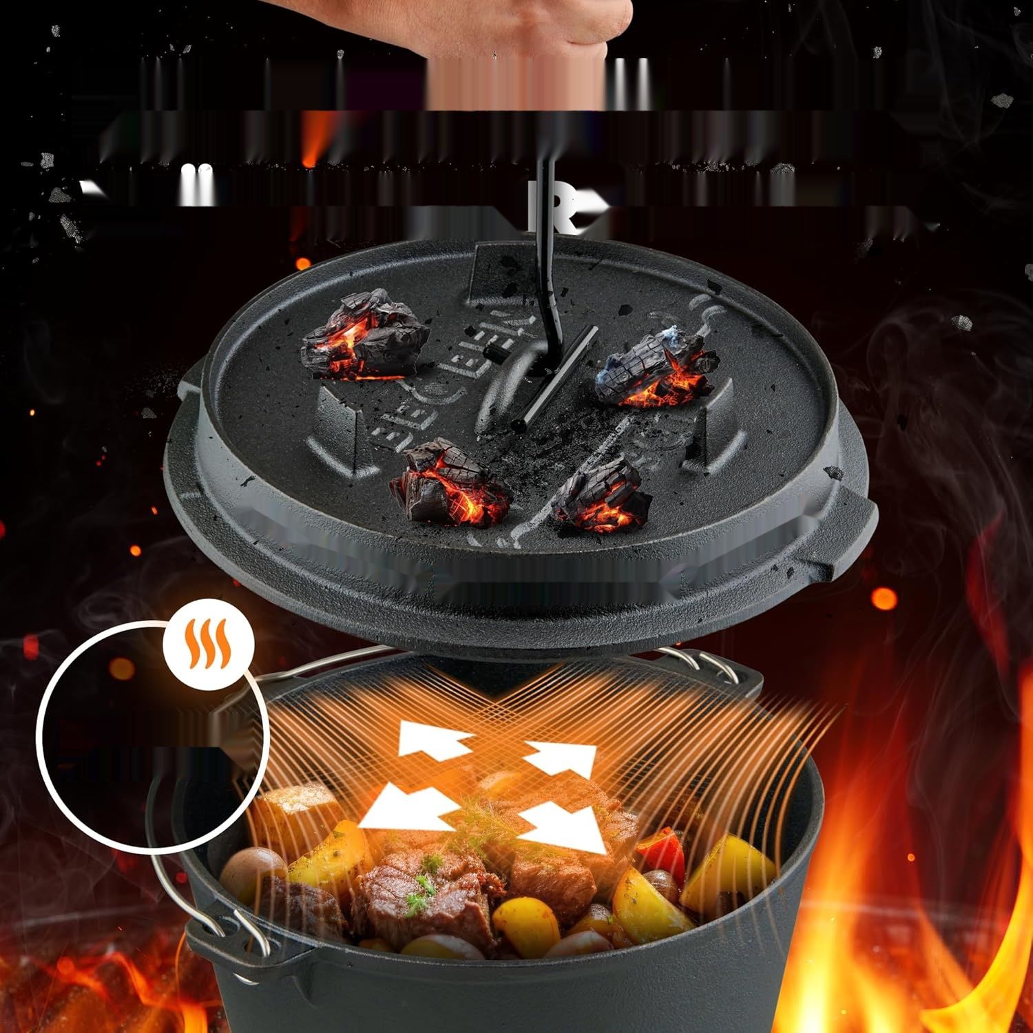 BBQ BEN Zestaw do pieczenia w piekarniku holenderskim 9L.