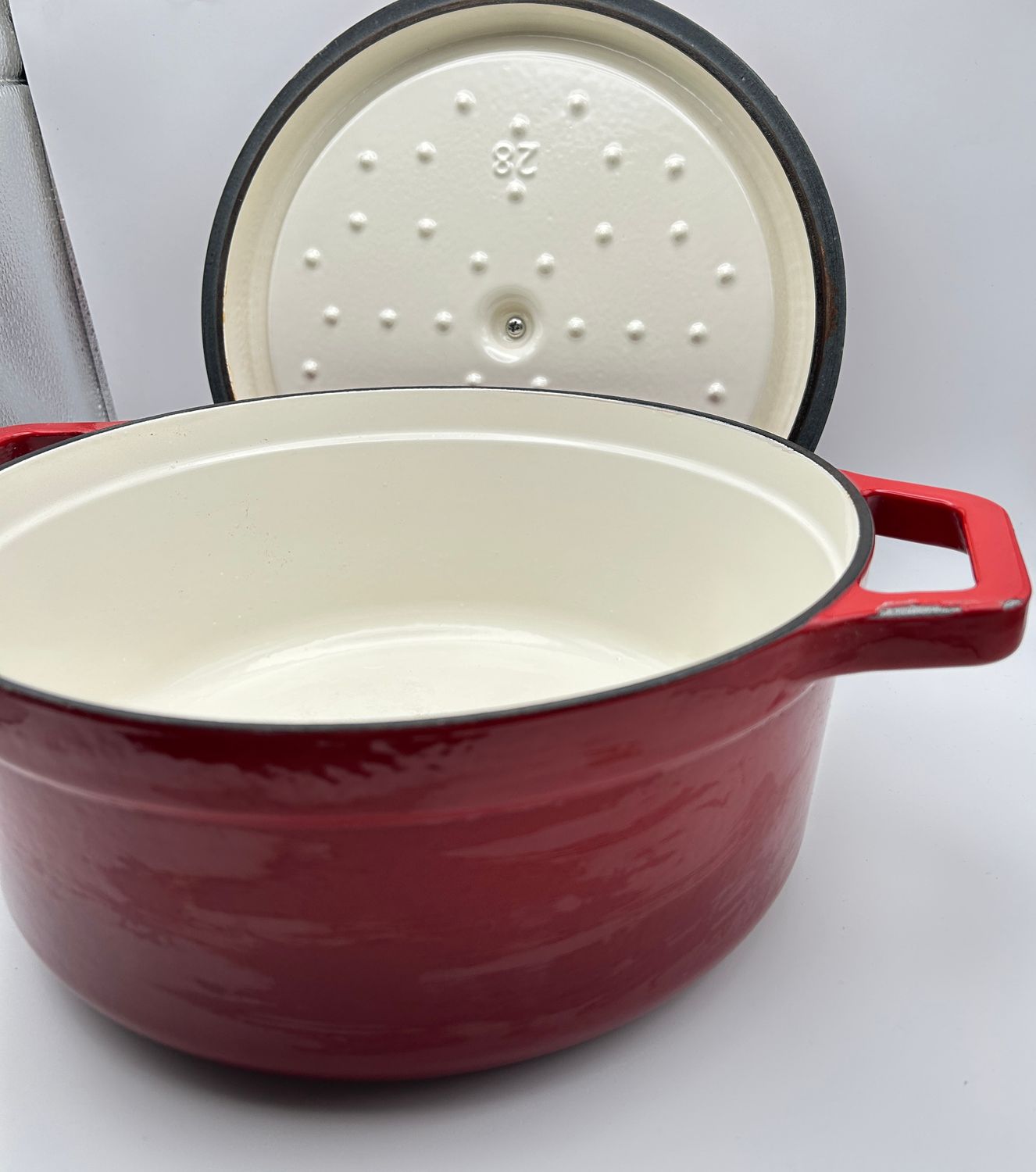Ottia Żeliwny Garnek - 28 cm Garnek z pokrywką