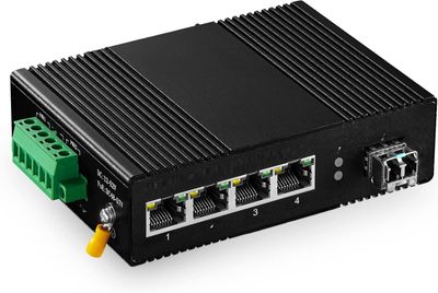 Binardat 5-portowy przemysłowy przełącznik Ethernet Din Rail PoE Gigabit
