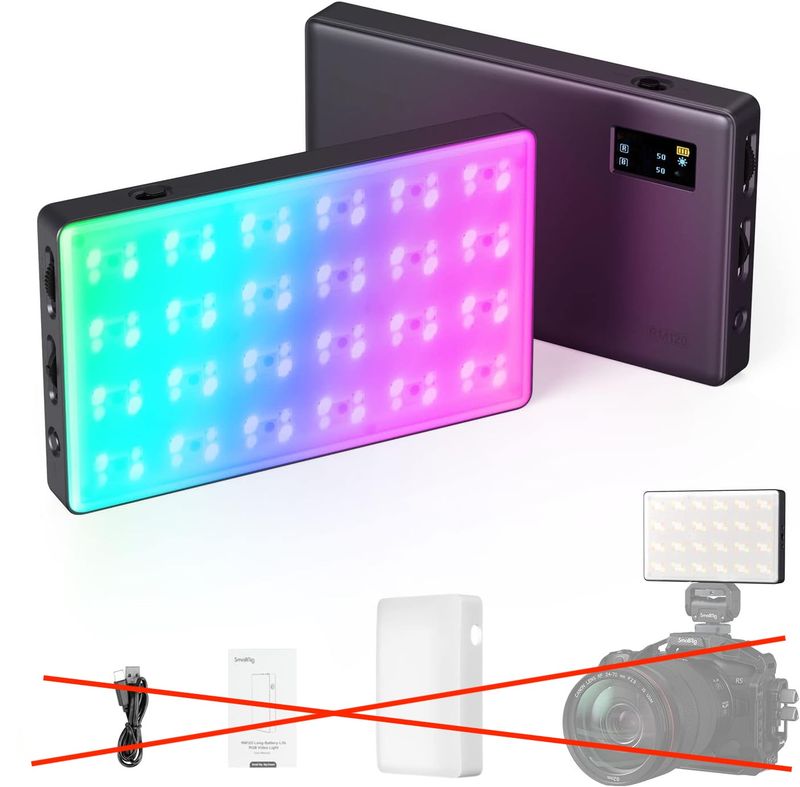 SMALLRIG RM120-3808 RGB LED Światło Video 5000 mAh z Ekranem OLED
