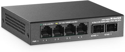MokerLink 4-portowy przełącznik Ethernet 2,5 G z gniazdem 2 x 10G SFP+