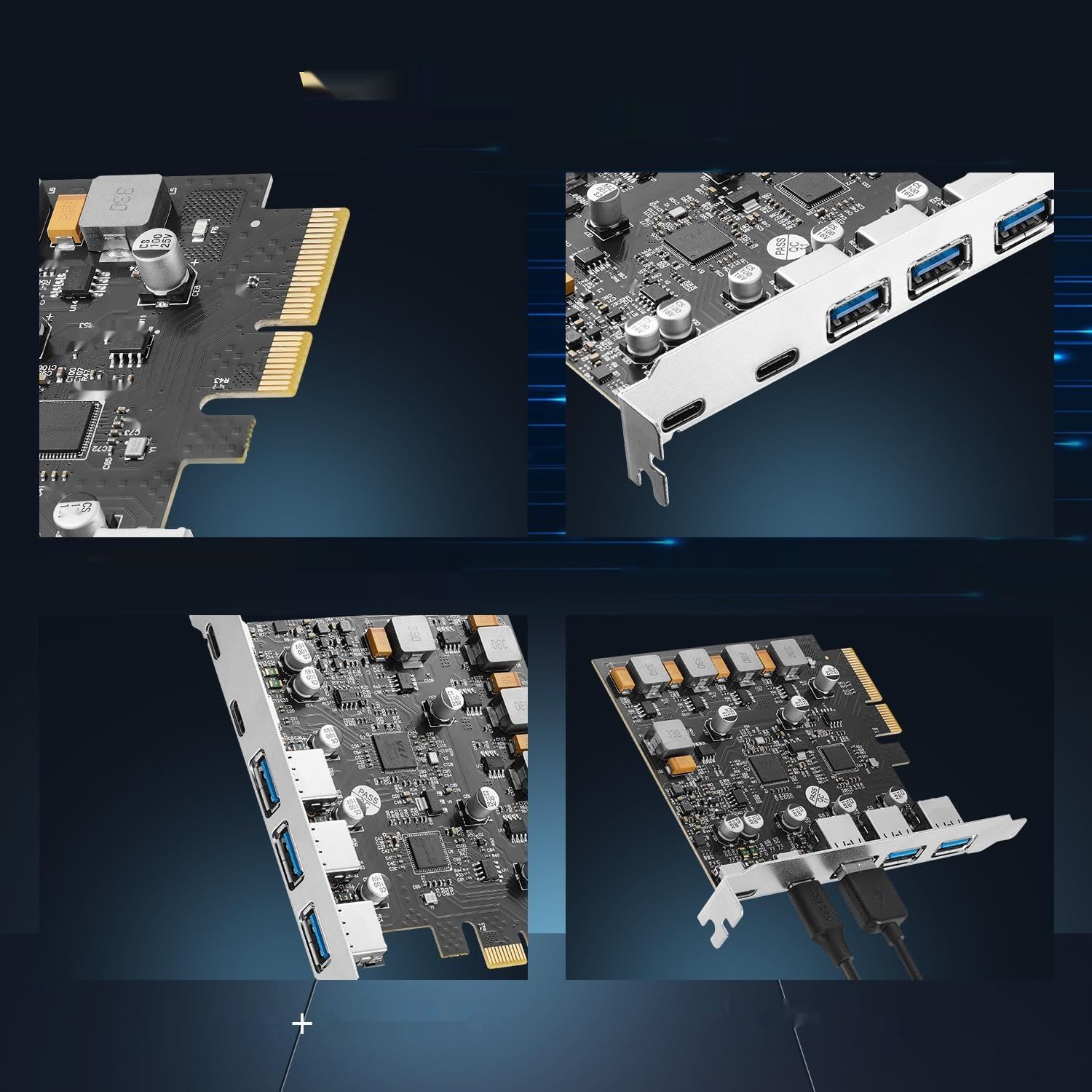 Binardat PCIE do USB 3.1 Gen 2 karta rozszerzeń, 5 portów 10 Gbps