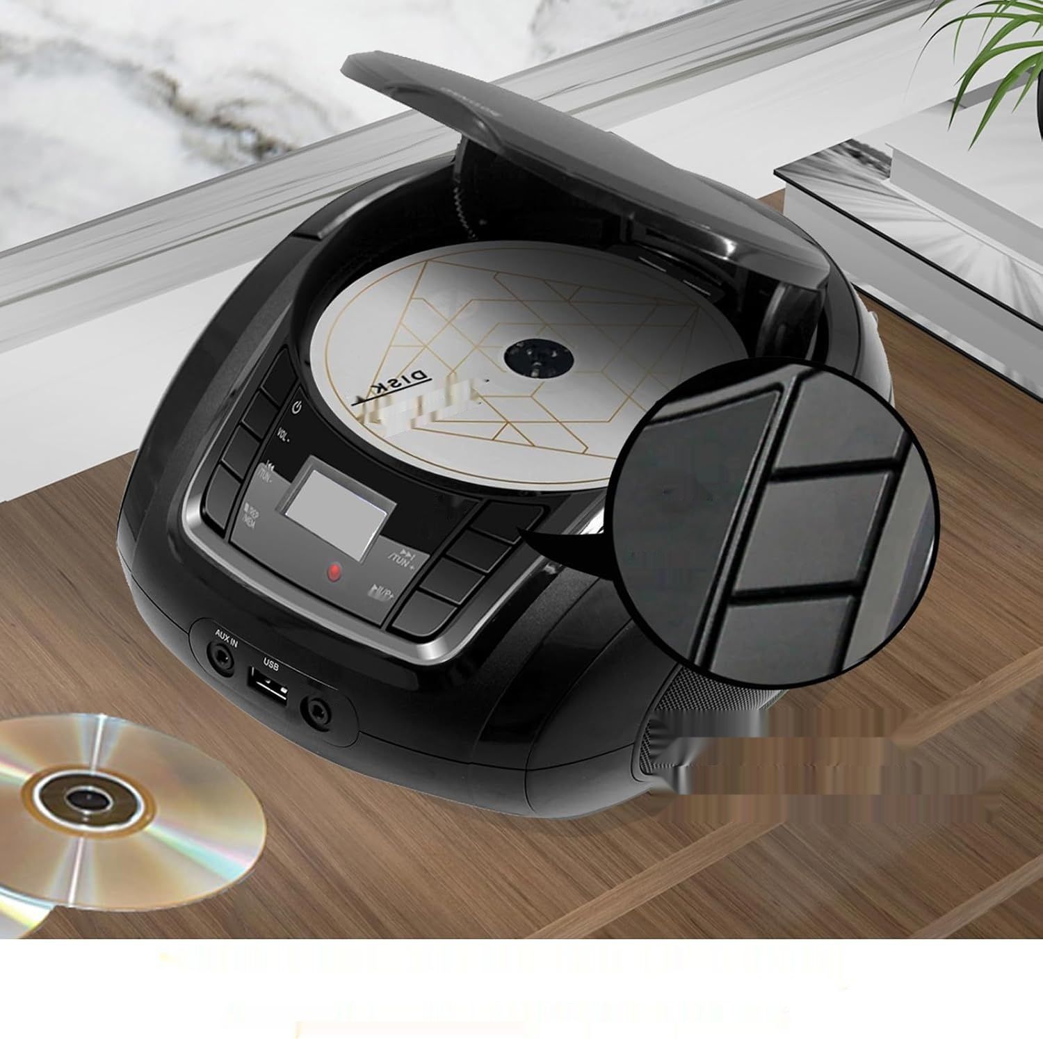 LONPOO Przenośny Odtwarzacz CD Boombox (LP-D03B)