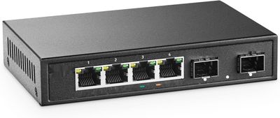 Przełącznik Ethernet MokerLink z 4 portami 2,5 G oraz 2 x 10G SFP.