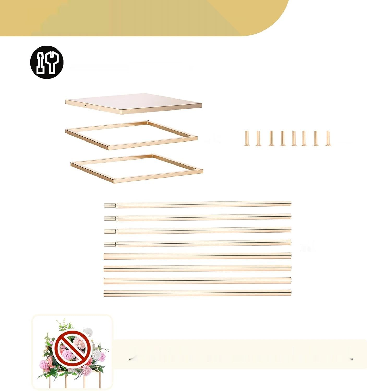 Nuptio Złoty wazon, 2 szt., 60 cm, metalowy wazon podłogowy