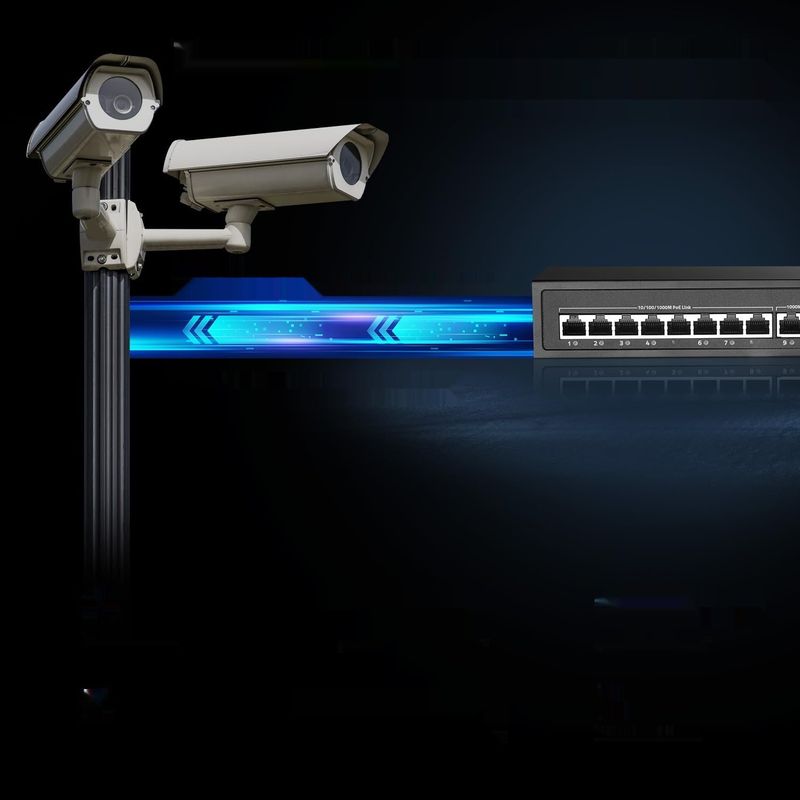 Binardat 11 Port Gigabit POE Switch, 8 portów POE+ 1000Mbps, 2 porty Gigabit Uplink, 1 port Gigabit SFP