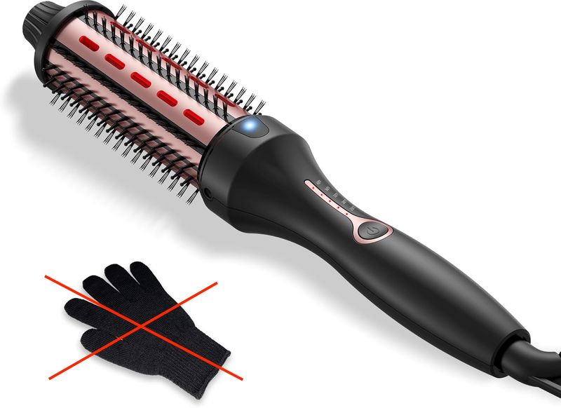 Szczotka Termiczna 3 w 1, LCD 120-200°C, 38 mm, Podwójne Napięcie