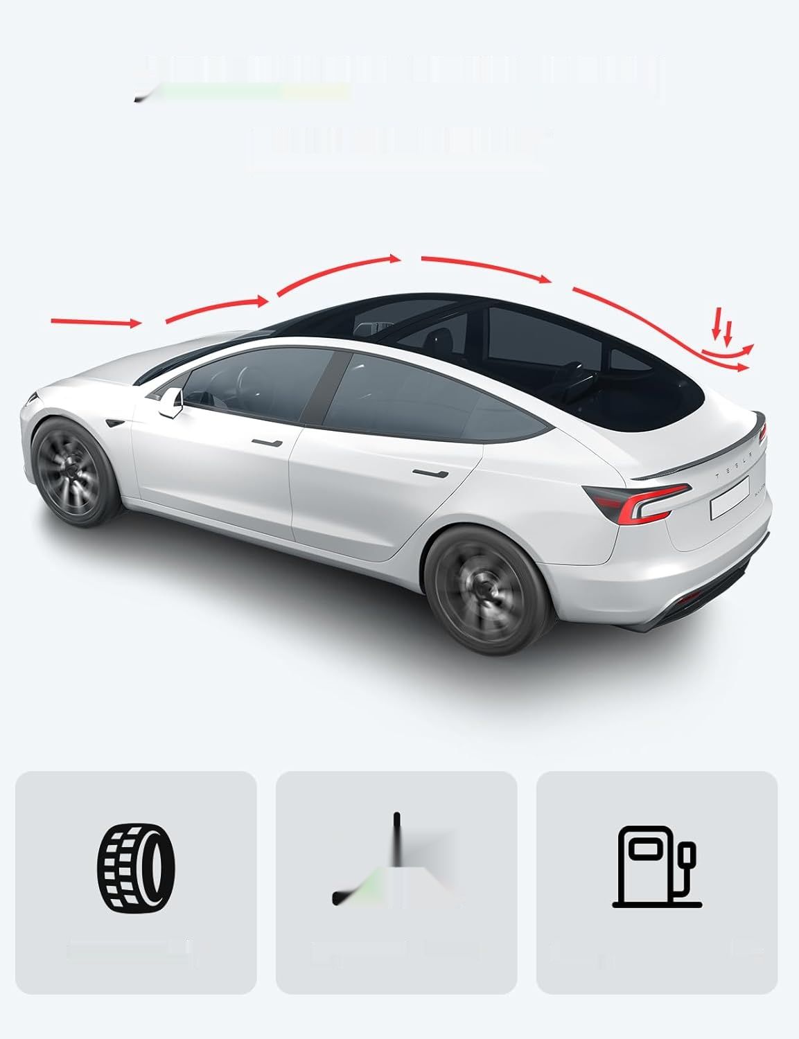 BASENOR 2024-2025 do Tesla Model 3 Performance Spoiler ABS Tylny Spoiler