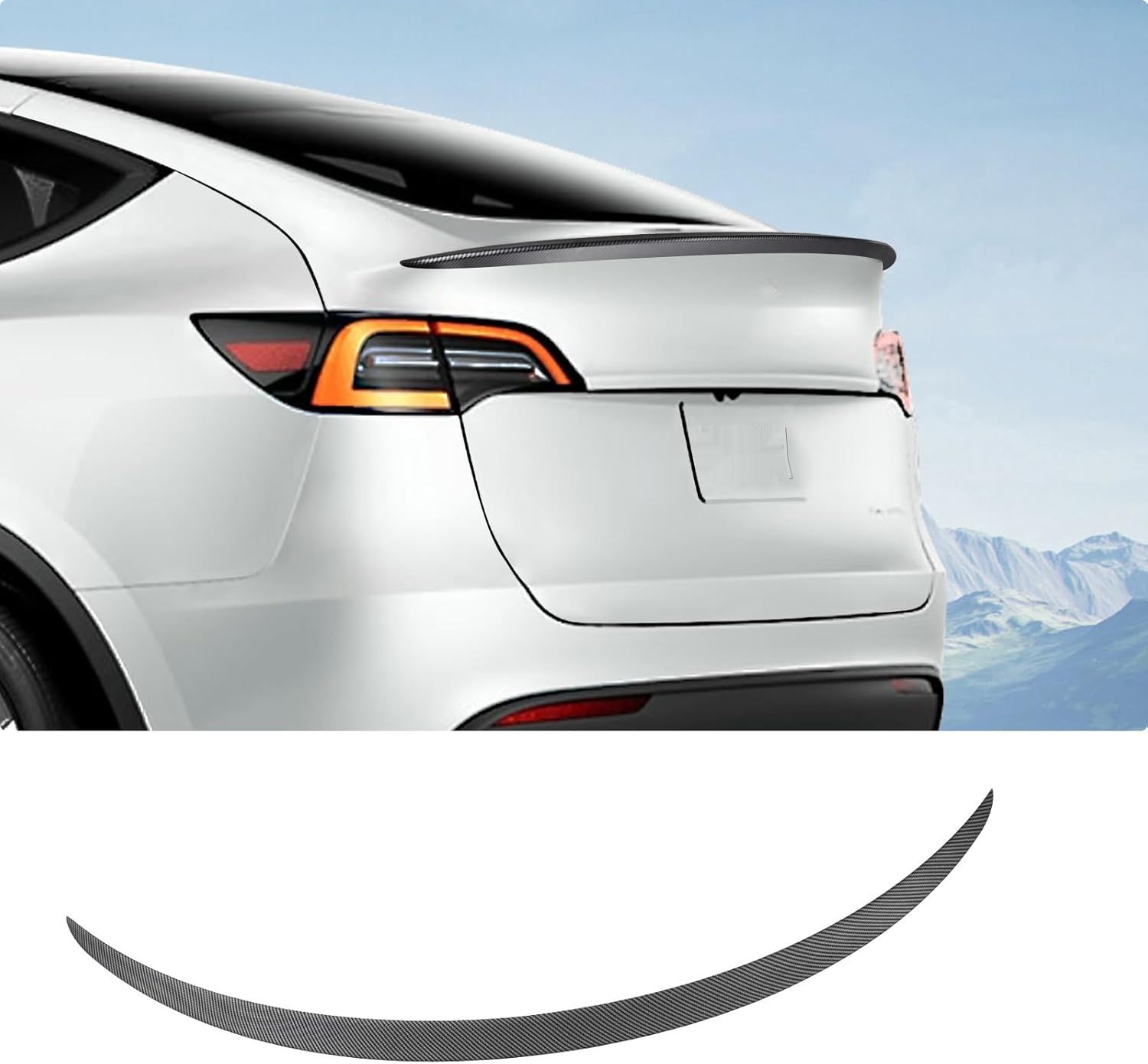 BASENOR Spoiler tylny dla Tesla Model Y, z matowego włókna węglowego