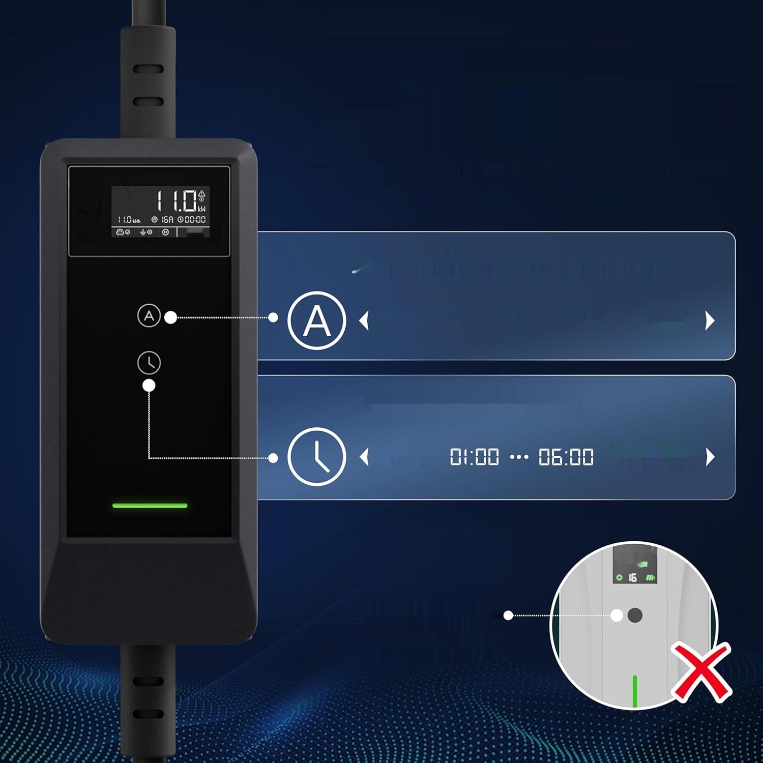 Ładowarka samochodowa 11 kW 6m Kabel do ładowania typu 2 16A, wtyczka CEE.