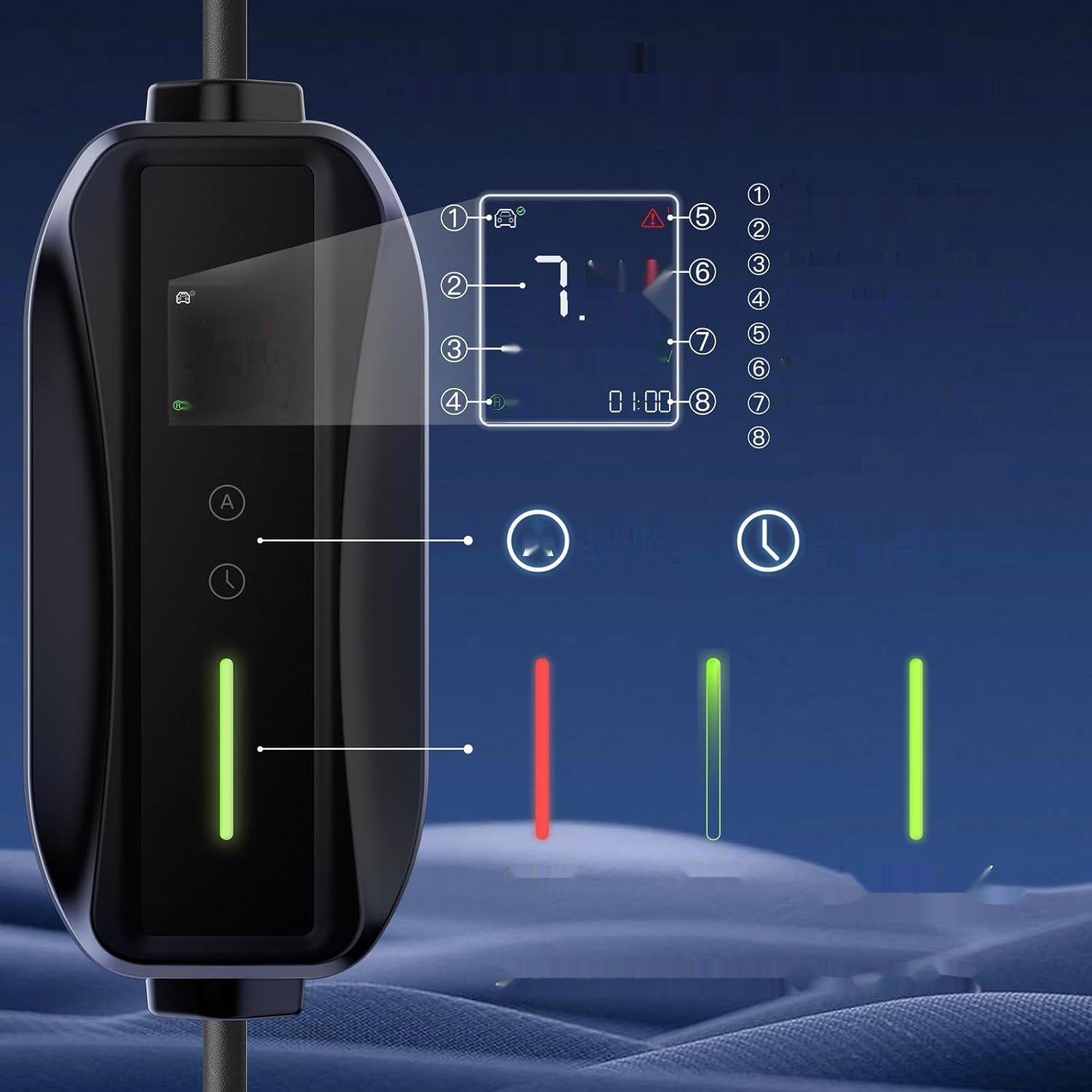 Kabel ładowania Typu 2 Wtyczka CEE 7.4 kW [1-fazowy | 6 m | 6-32 A]