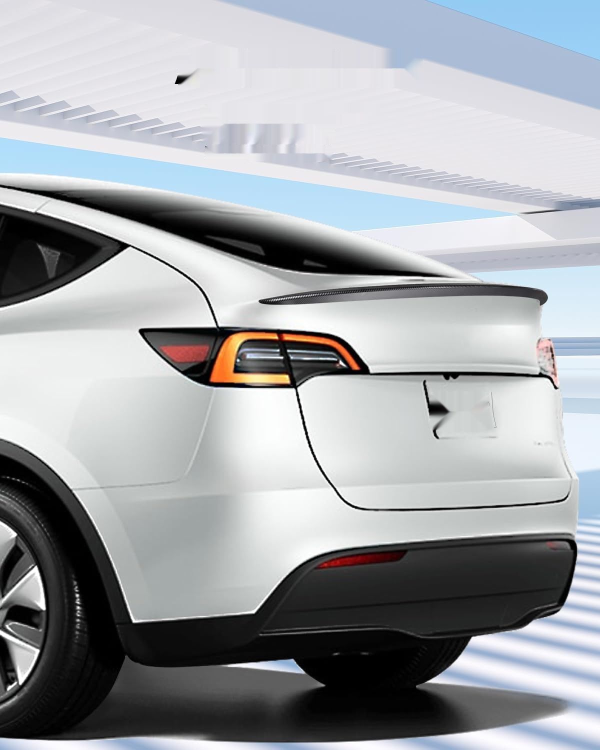 BASENOR Spoiler tylny dla Tesla Model Y, z matowego włókna węglowego