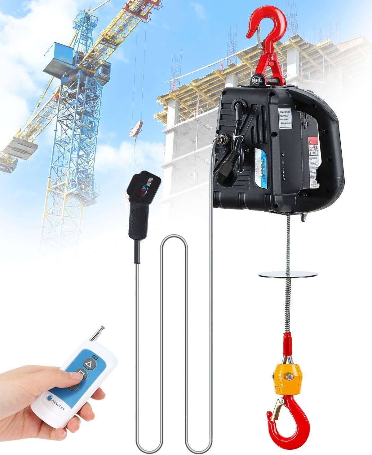 NEWTRY Elektryczny wciągnik 3-w-1, 1 500 W, maks. obciążenie 300 kg