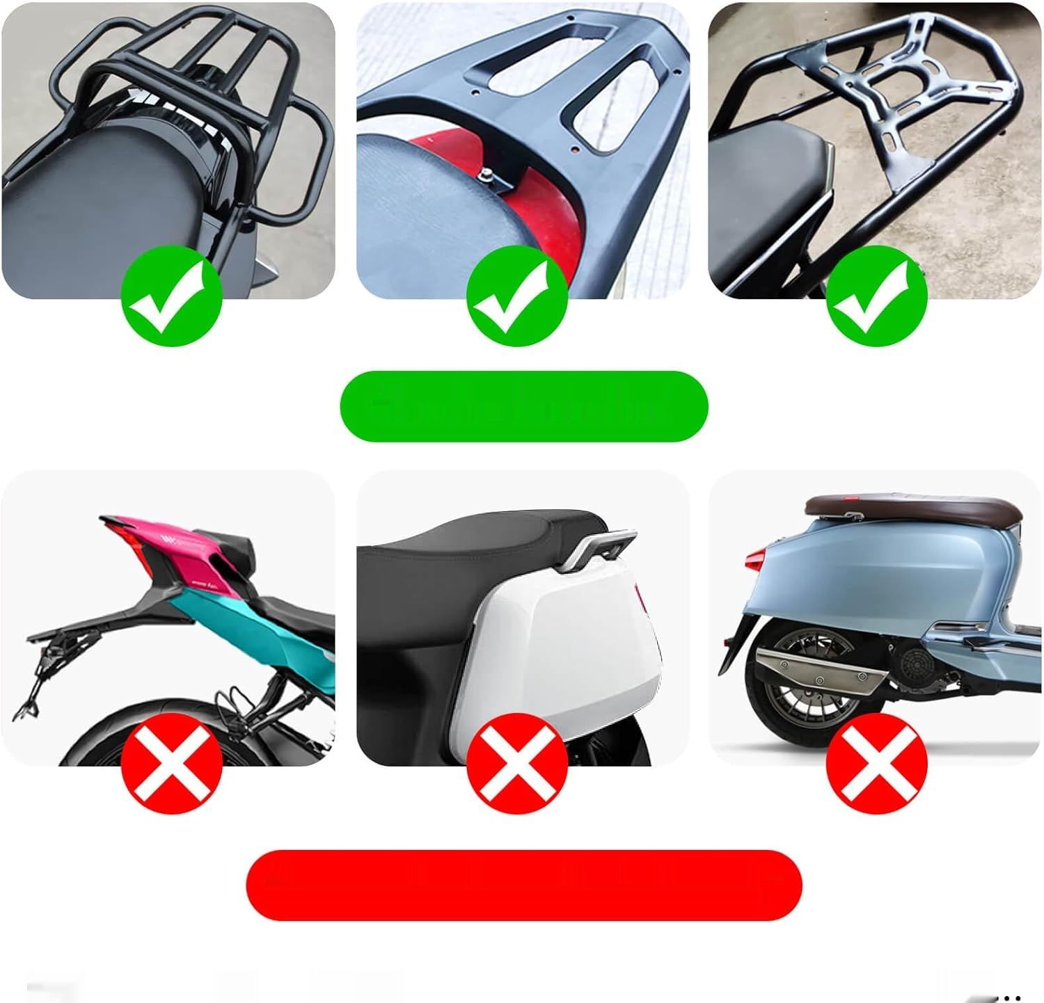 LGVOA Górny kufer motocyklowy z zamkiem, biały
