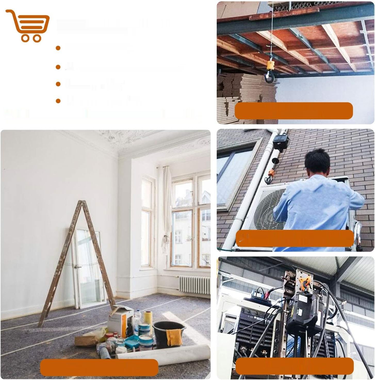 NEWTRY Elektryczny wciągnik 3-w-1, 1 500 W, maks. obciążenie 300 kg