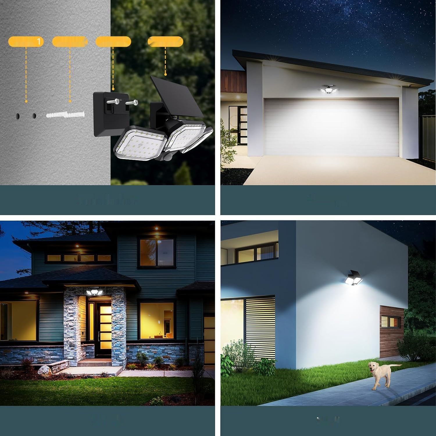Linkind Lampa Solarna Zewnętrzna, 1600lm, 105 LED Reflektor, IP65