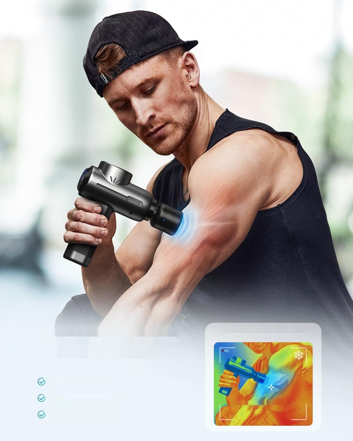 RENPHO Pistolet do masażu Active+ Thermacool Deluxe