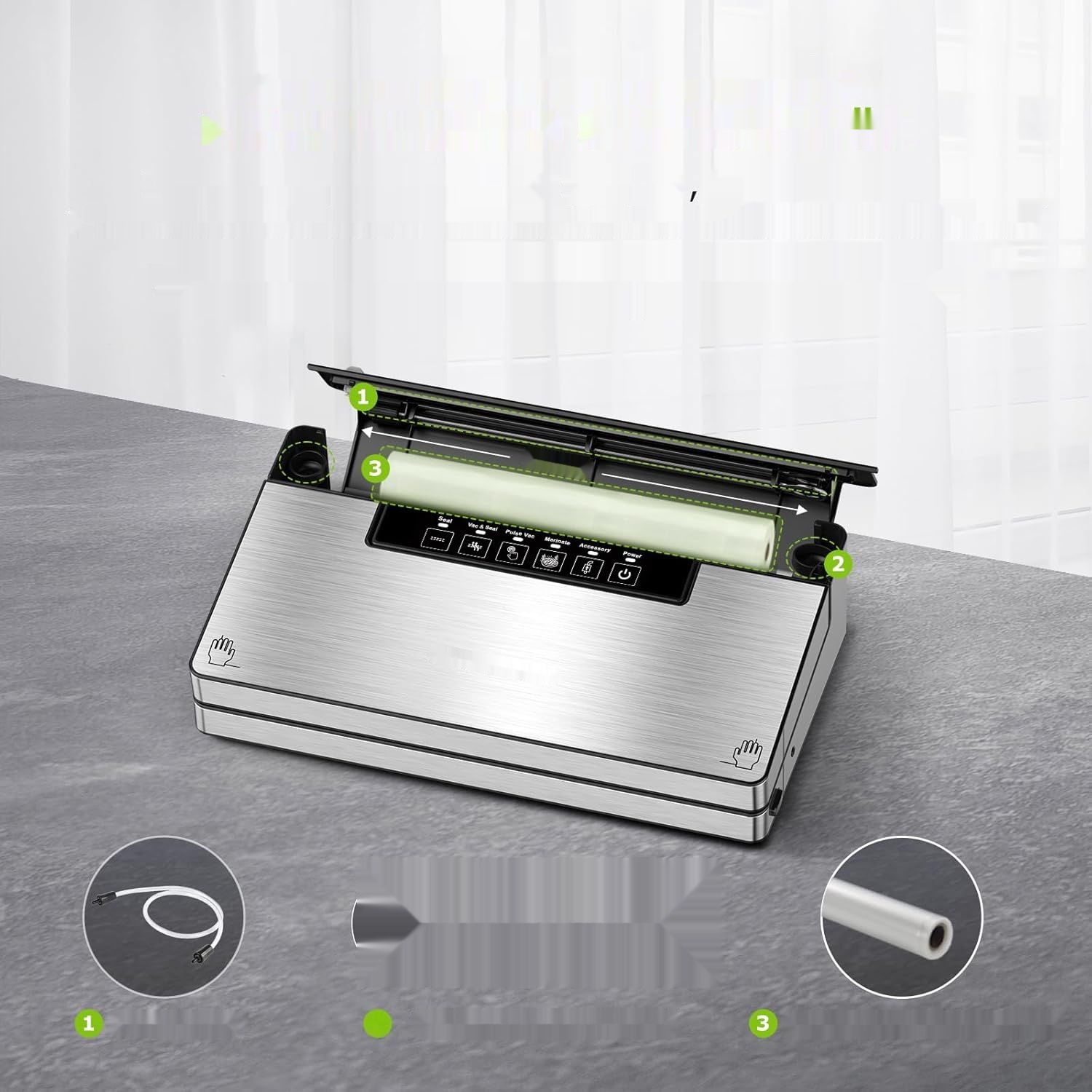 Bonsenkitchen Pakowarka Próżniowa z 5 Trybami, 8 L/Min