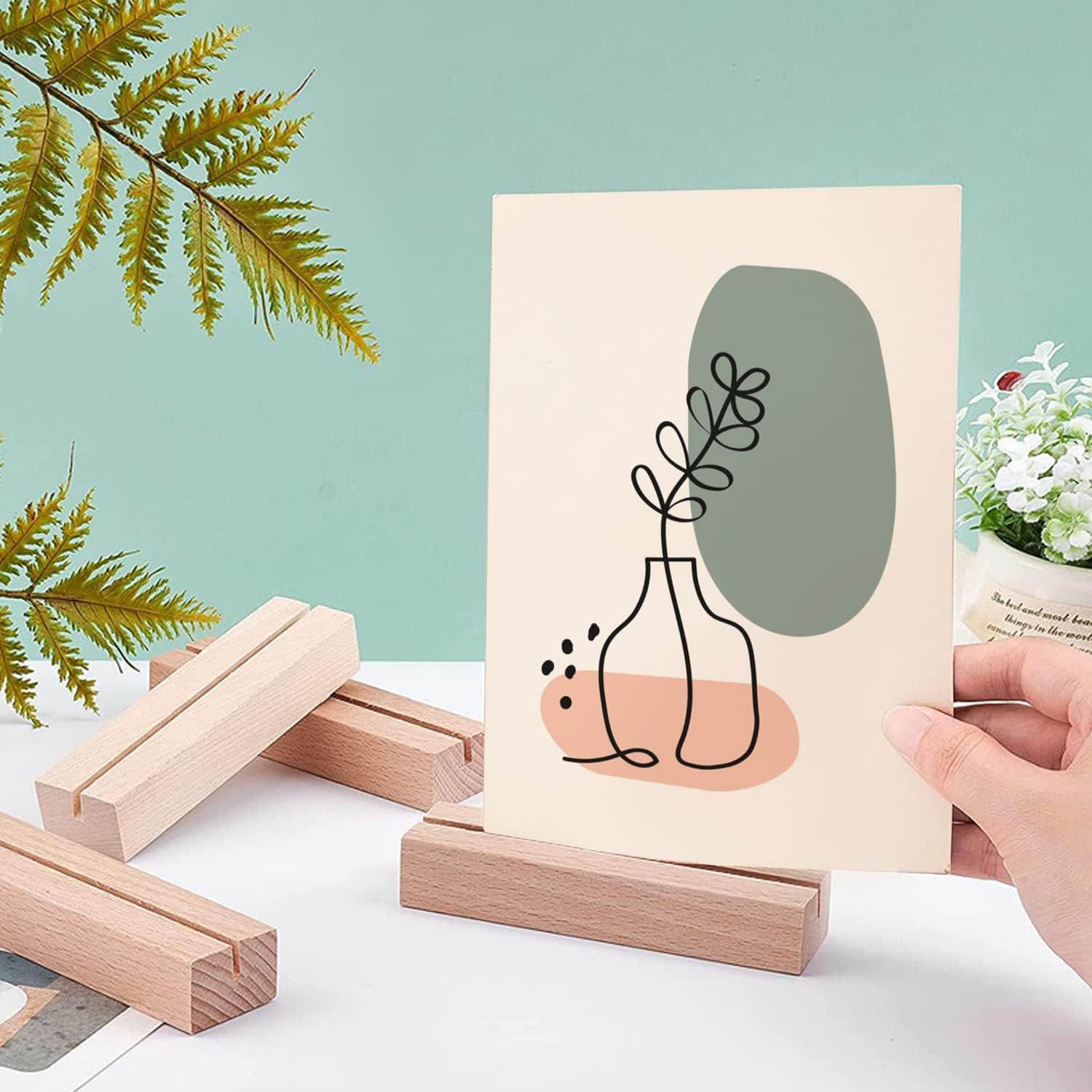 Kartki miejscowe na ślub - 20 eleganckich uchwytów na kartki z litego drewna bukowego