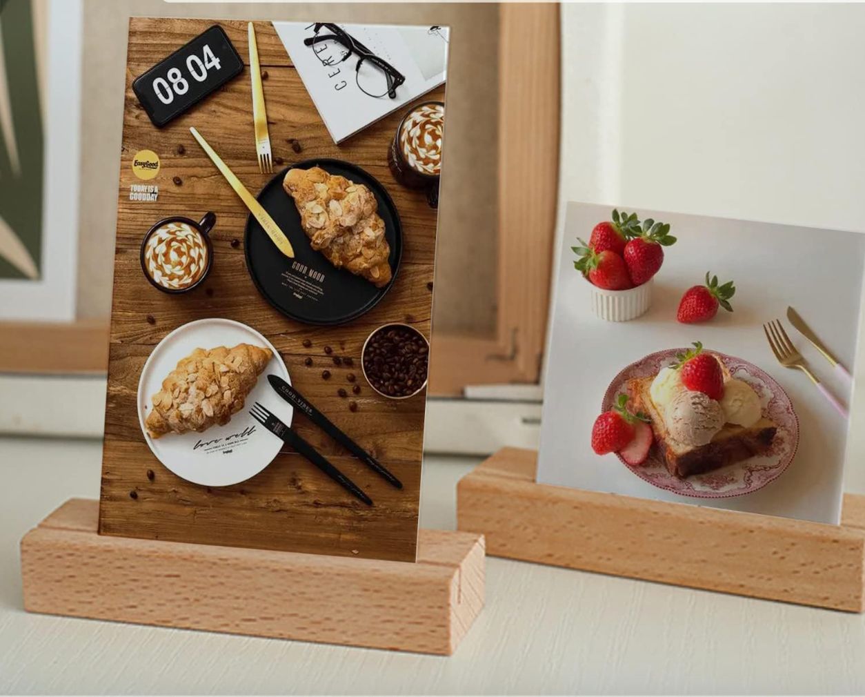 Kartki miejscowe na ślub - 20 eleganckich uchwytów na kartki z litego drewna bukowego